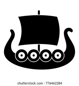 Ship viking icon. Simple illustration of ship viking vector icon for web