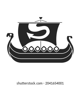 Ship viking vector icon.Black vector icon isolated on white background ship viking.