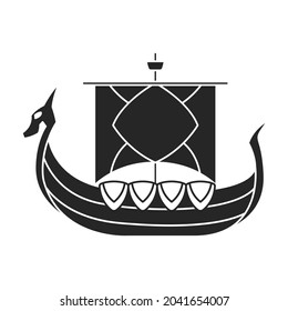 Ship viking vector icon.Black vector icon isolated on white background ship viking.