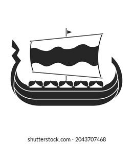 Ship viking vector icon.Black vector icon isolated on white background ship viking.