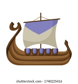 Ship viking vector icon.Cartoon vector icon isolated on white background ship viking.