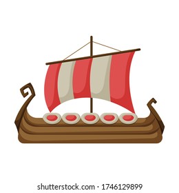 Ship viking vector icon.Cartoon vector icon isolated on white background ship viking.