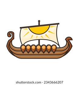 Ship viking vector icon.Color vector icon isolated on white background ship viking.