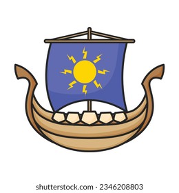 Ship viking vector icon.Color vector icon isolated on white background ship viking.
