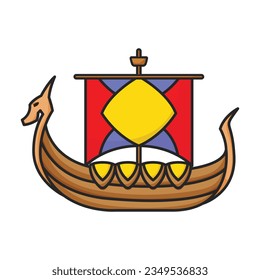 Ship viking vector icon.Color vector icon isolated on white background ship viking.