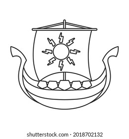 Ship viking vector icon.Outline vector icon isolated on white background ship viking.