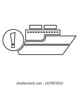 ship warning cargo transport delivery vector illustration