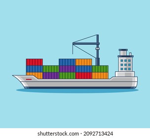 Ship water transportation illustration vector design