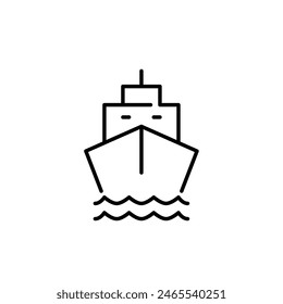 Ship and waves. Ferry public transportation sailboat service. Pixel perfect vector icon