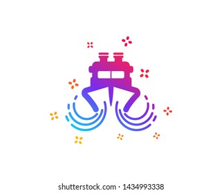 Ship in waves icon. Watercraft transport sign. Shipping symbol. Dynamic shapes. Gradient design ship icon. Classic style. Vector
