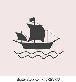 Ship web icon. Isolated illustration