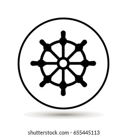 Ship wheel. Boat steering wheel icon. Vector illustration on white background