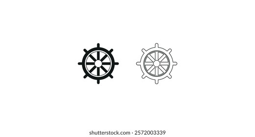 Ship Wheel Captain's steering wheel Icon Silhouette