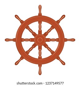 Ship wheel. Classic style. 3D effect vector