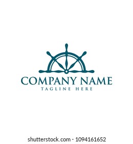 ship wheel design logo template