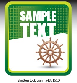 ship wheel green banner