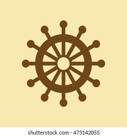 Ship Wheel Icon.