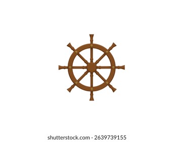 ship wheel icon 3d illustration render