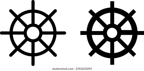 Ship Wheel Icon Design Set - Nautical and Classic Maritime Graphics