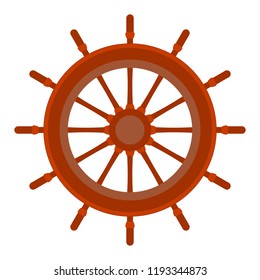 Ship wheel icon. Flat illustration of ship wheel vector icon for web design