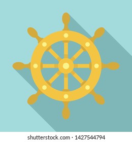 Ship wheel icon. Flat illustration of ship wheel vector icon for web design