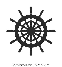 Ship wheel icon illustration vector flat design