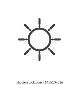 Ship wheel icon ilustration vector 