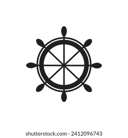 Ship wheel icon ilustration vector 
