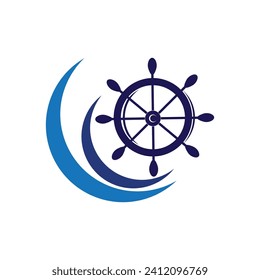 Ship wheel icon ilustration vector 
