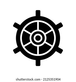 Ship Wheel icon isolated on white background