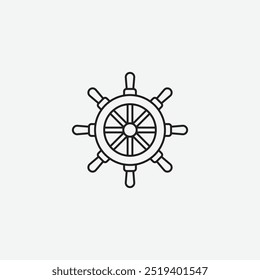 Icono de la rueda de la nave aislado en el fondo blanco