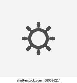 ship wheel icon, isolated, white background