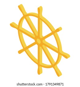 Ship wheel icon. Isometric of ship wheel vector icon for web design isolated on white background
