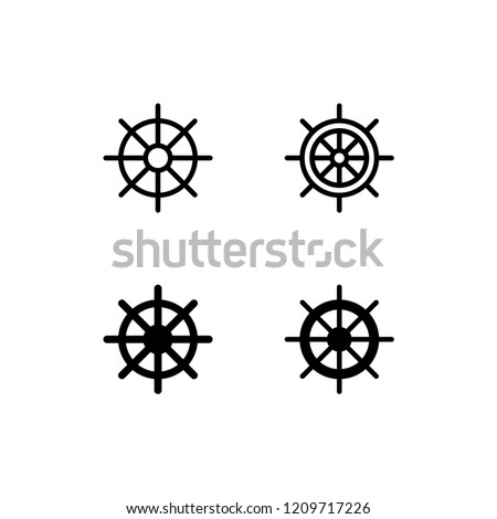 Ship Wheel Icon Logo Vector Symbol