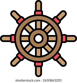 Ícone de roda de navio para tema náutico