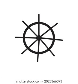 ship wheel icon on white background. flat style. nautical icon for your web site design, logo, app, UI. ship symbol. steering wheels sign