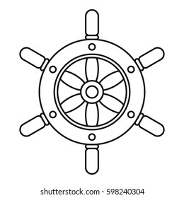 Ship wheel icon. Outline illustration of ship wheel vector icon for web