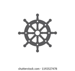 Ship wheel icon. Rudder icon. 