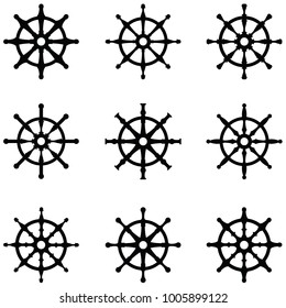 Ship Wheel Icon Set