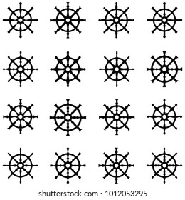 ship wheel icon set