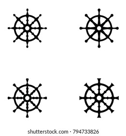 ship wheel icon set
