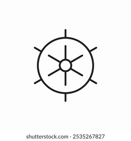 ícone da roda de navio sinal vetor