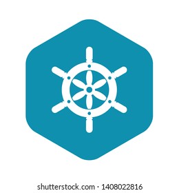 Ship wheel icon. Simple illustration of ship wheel vector icon for web
