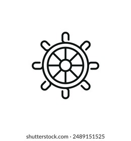 Symbol "Ship Wheel". Einfaches Schiffsrad-Symbol für Social Media, App und Webdesign. Vektorillustration.