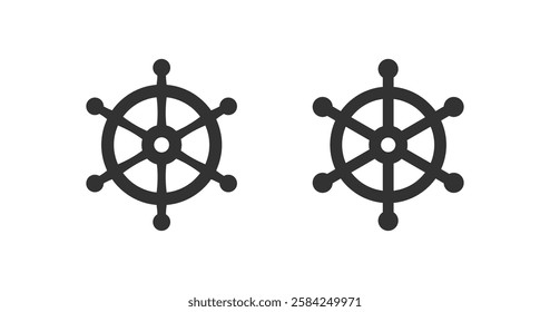 Ship wheel icon. Steering boat rudder. Direction control in the sea.