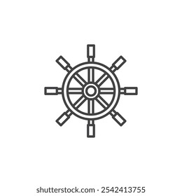 Ship wheel icon Symbol mark in filled style