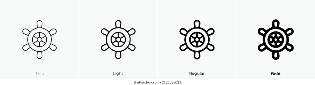 ship wheel icon. Thin, Light Regular And Bold style design isolated on white background