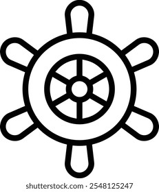 ship wheel icon. Thin linear style design isolated on white background