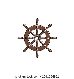 ship wheel icon vector logo template 