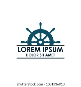 ship wheel icon vector logo template 